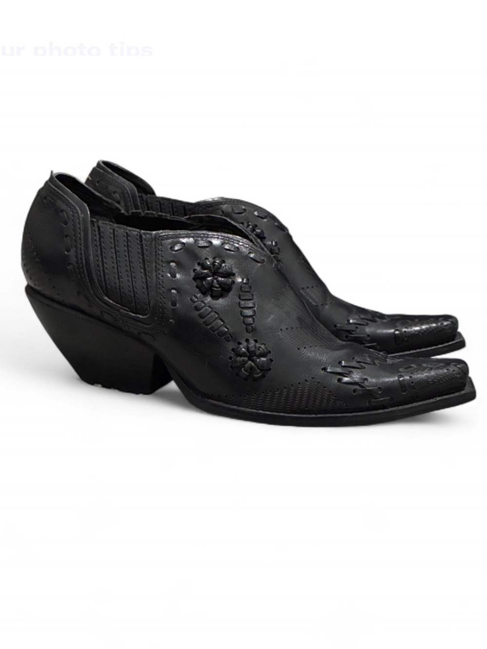 Y2K BCBGirls Black Embellished Western Heel Shoes